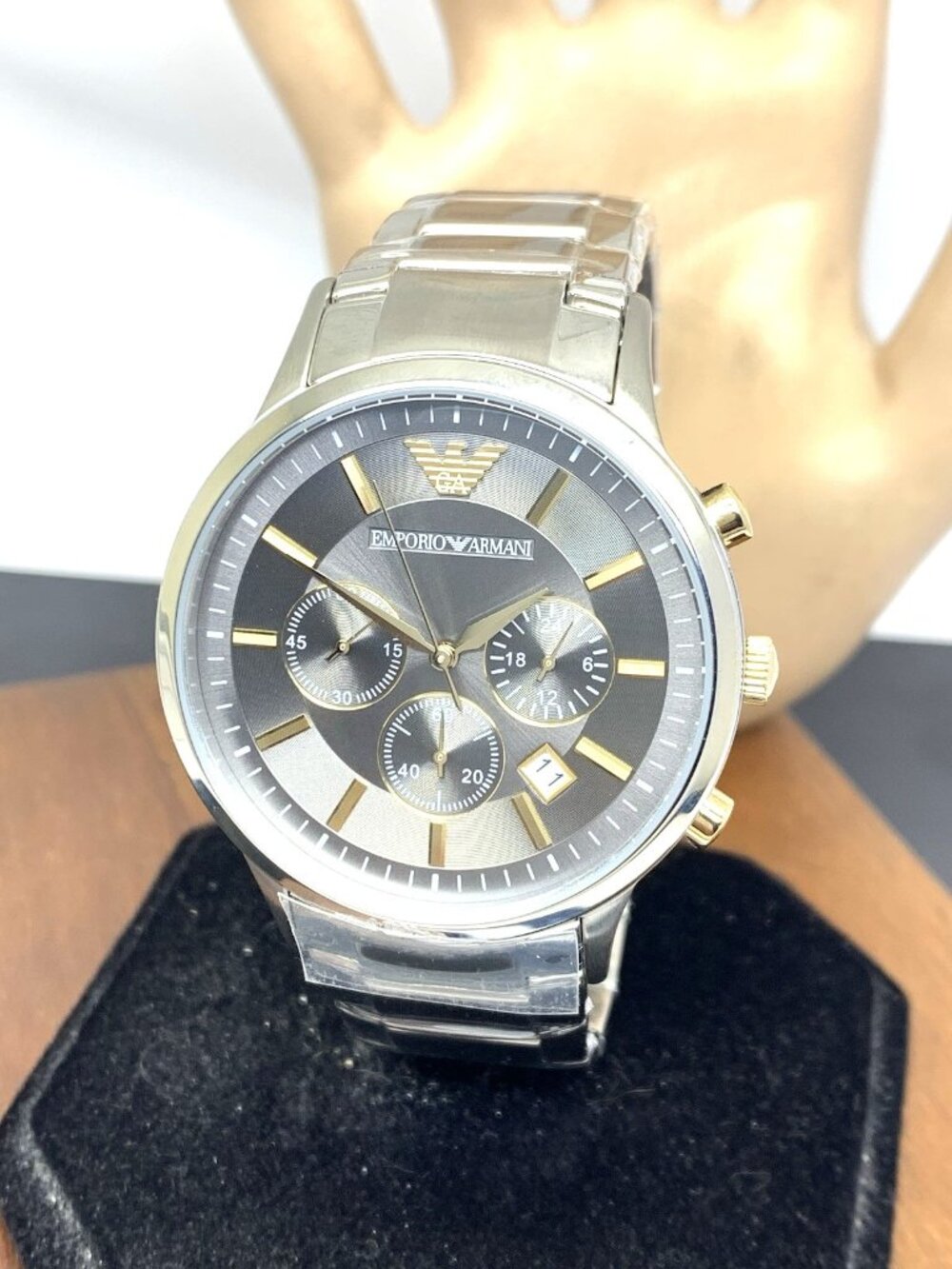 Emporio Armani Men's Watch AR11047 Quartz Chronograph Gray Dial Stainless Steel